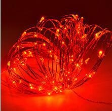 LED vara vadu gaismas virkne — 100 LED, IP44 ūdensdrošs, barošana ar bateriju kastīti, 12V ieeja