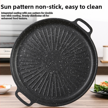 Maifan akmens grilio keptuvė, Korėjos stiliaus Teppanyaki, apvali geležis, nešiojama, nelipni