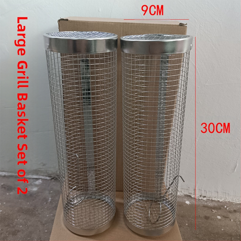 Apskrito formos 304 nerūdijančio plieno kepsninės grotelės cilindrinės formos, presuotu apdirbimu, nuimama, sveria 110–130 g