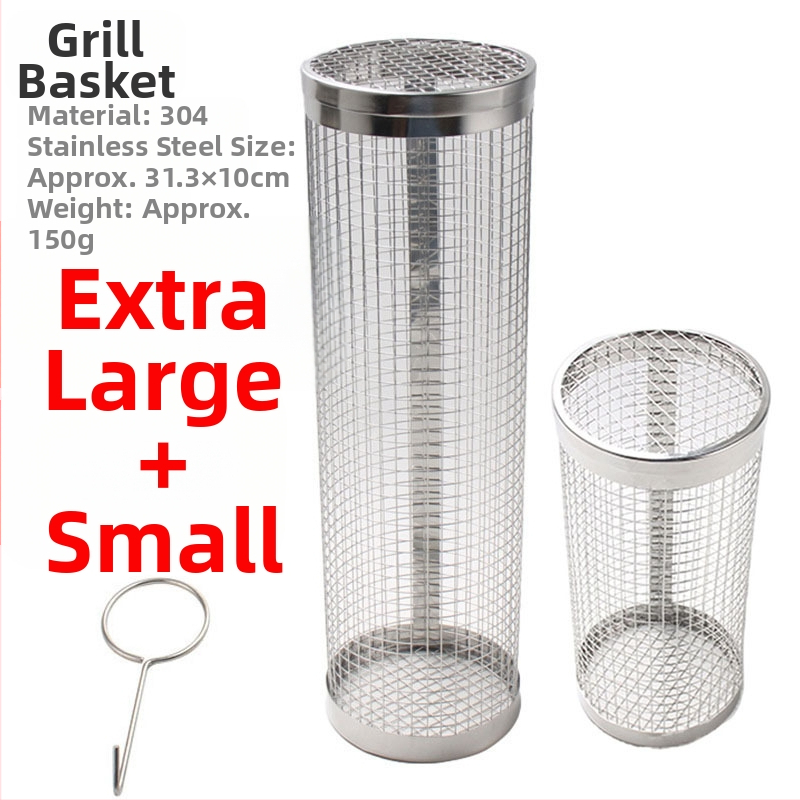 Apskrito formos 304 nerūdijančio plieno kepsninės grotelės cilindrinės formos, presuotu apdirbimu, nuimama, sveria 110–130 g