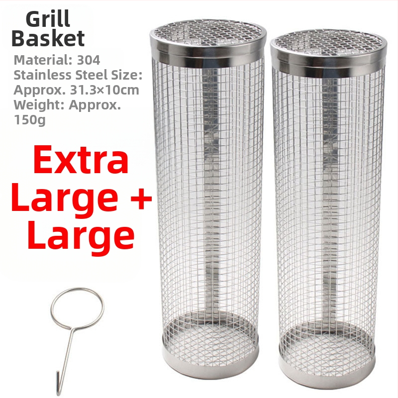 Apskrito formos 304 nerūdijančio plieno kepsninės grotelės cilindrinės formos, presuotu apdirbimu, nuimama, sveria 110–130 g