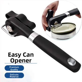 Χειροκίνητος ασφαλής ανοίκτης κονσερβών με πλευρικό μαχαίρι, μονή λαβή, πολυλειτουργικός.