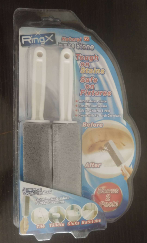 Βούρτσα τουαλέτας με φυσική πέτρα πούμις, πέτρα πούμις + PP, σετ 2 τεμάχια