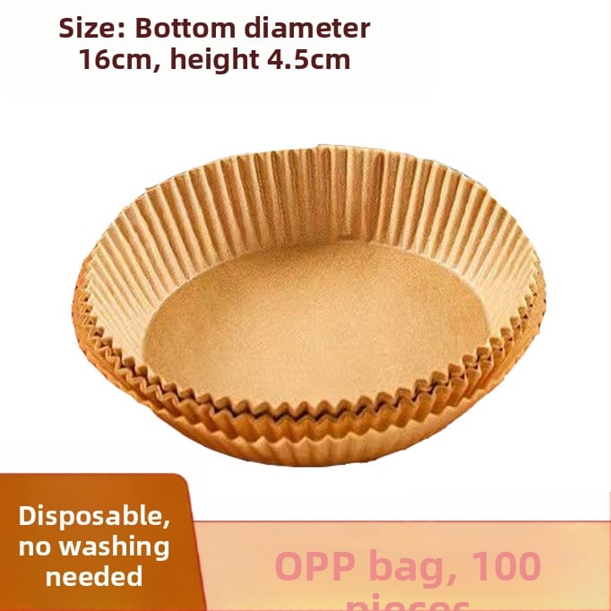 Apvalus kepimo popierius oro fritezei su riebalų atsparia danga, vienkartinis, iš medienos pulpo, 35 gsm