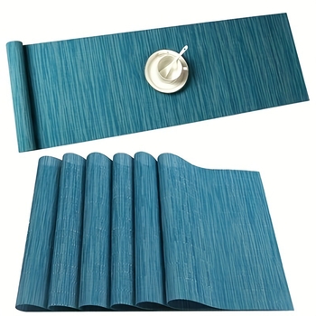 PVC stalo takelis, 70% PVC ir 30% poliesteris, vientisos spalvos, neslidus ir atsparus karščiui, šiuolaikinio minimalistinio stiliaus.