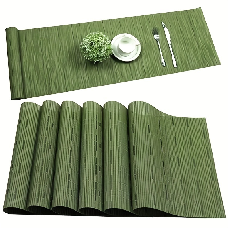 PVC stalo takelis, 70% PVC ir 30% poliesteris, vientisos spalvos, neslidus ir atsparus karščiui, šiuolaikinio minimalistinio stiliaus.