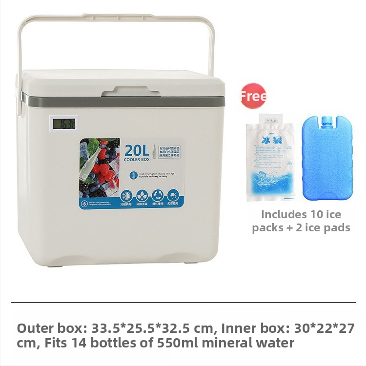 Izoliuota Ledų Dėžutė | Nešiojamas Šaldytuvas Lauko Kempingui ir Naktynių Turgų Prekyvietėms, Ledų Kibiras ir Šaldymo Cilindras, Premium Modernus Minimalistinis Stilius