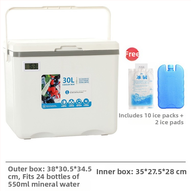 Izoliuota Ledų Dėžutė | Nešiojamas Šaldytuvas Lauko Kempingui ir Naktynių Turgų Prekyvietėms, Ledų Kibiras ir Šaldymo Cilindras, Premium Modernus Minimalistinis Stilius