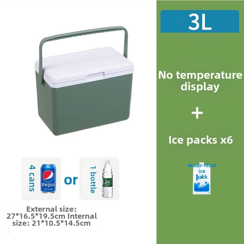Nešiojamas ledo blokų šaldytuvas lauko stovyklavimui ir naudojimui automobilyje – kompaktiškas ledinio kibiro šaldytuvas