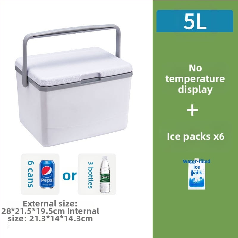 Nešiojamas ledo blokų šaldytuvas lauko stovyklavimui ir naudojimui automobilyje – kompaktiškas ledinio kibiro šaldytuvas