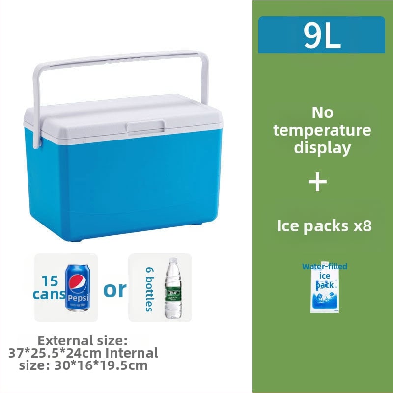 Nešiojamas ledo blokų šaldytuvas lauko stovyklavimui ir naudojimui automobilyje – kompaktiškas ledinio kibiro šaldytuvas