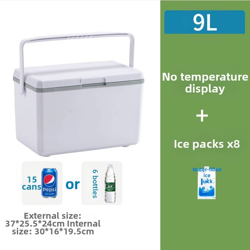 Nešiojamas ledo blokų šaldytuvas lauko stovyklavimui ir naudojimui automobilyje – kompaktiškas ledinio kibiro šaldytuvas