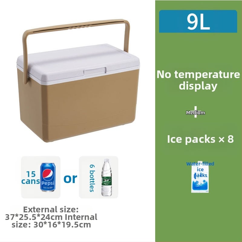 Nešiojamas ledo blokų šaldytuvas lauko stovyklavimui ir naudojimui automobilyje – kompaktiškas ledinio kibiro šaldytuvas