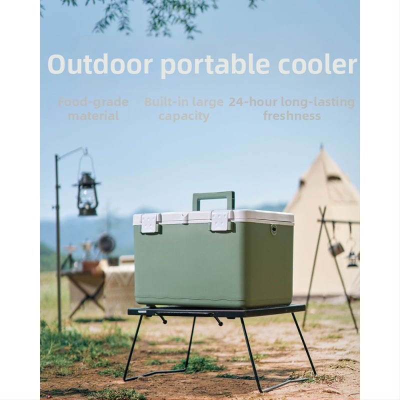 Nešiojamas ledo blokų šaldytuvas lauko stovyklavimui ir naudojimui automobilyje – kompaktiškas ledinio kibiro šaldytuvas