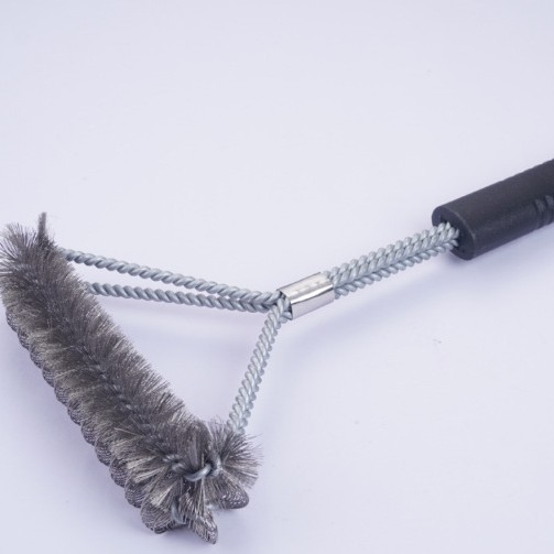 Барбекю четка Jin Hengtai, с 3 сменяеми пружини, четина от 201 неръждаема стомана, PP дръжка