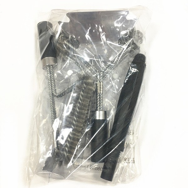 Барбекю четка Jin Hengtai, с 3 сменяеми пружини, четина от 201 неръждаема стомана, PP дръжка