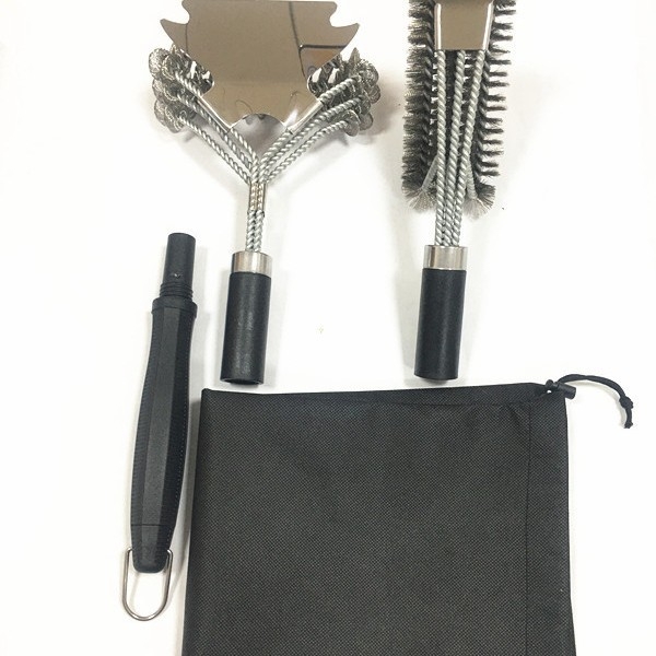 Барбекю четка Jin Hengtai, с 3 сменяеми пружини, четина от 201 неръждаема стомана, PP дръжка