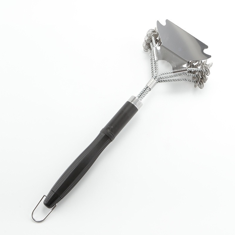 Барбекю четка Jin Hengtai, с 3 сменяеми пружини, четина от 201 неръждаема стомана, PP дръжка