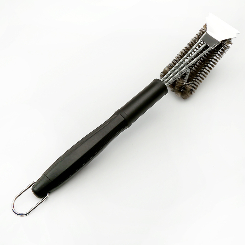 Барбекю четка Jin Hengtai, с 3 сменяеми пружини, четина от 201 неръждаема стомана, PP дръжка