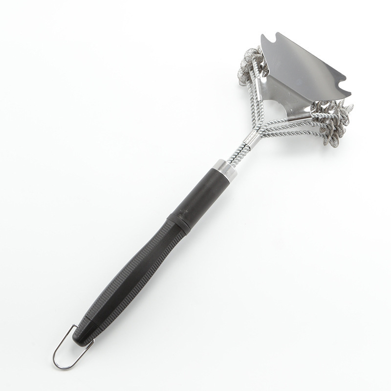 Барбекю четка Jin Hengtai, с 3 сменяеми пружини, четина от 201 неръждаема стомана, PP дръжка