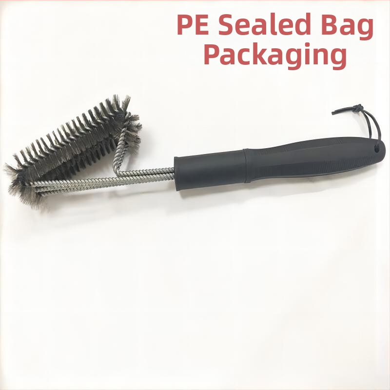 Барбекю четка Jin Hengtai, с 3 сменяеми пружини, четина от 201 неръждаема стомана, PP дръжка