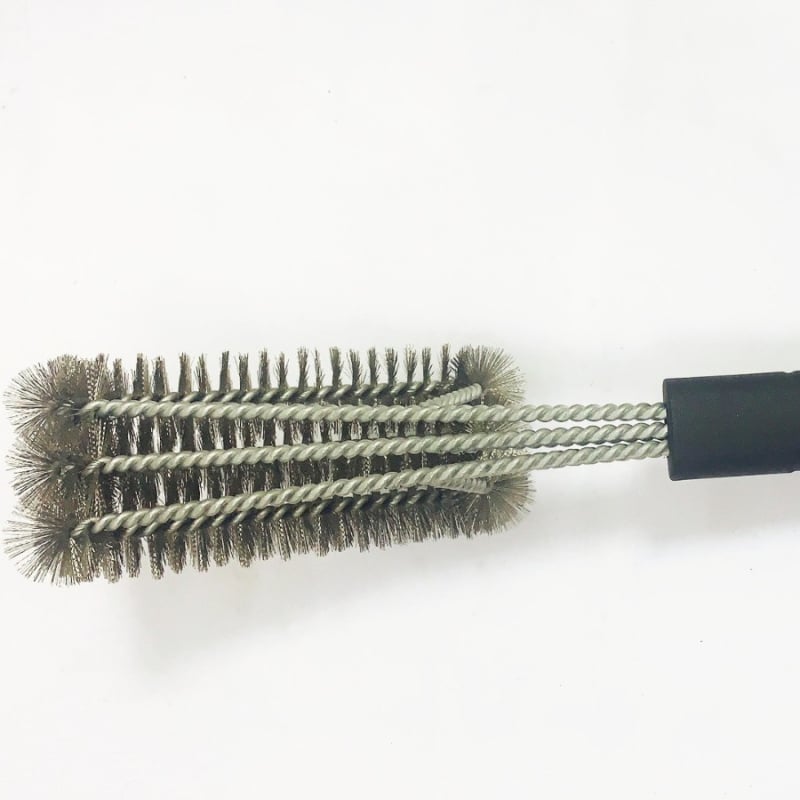 Барбекю четка Jin Hengtai, с 3 сменяеми пружини, четина от 201 неръждаема стомана, PP дръжка