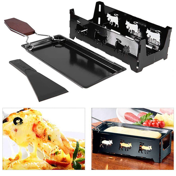 Nešiojamas sūrio kepimo grilis su mini neprilipomomis kepimo formomis ir žvakių laikikliu, tinkamas kempingui