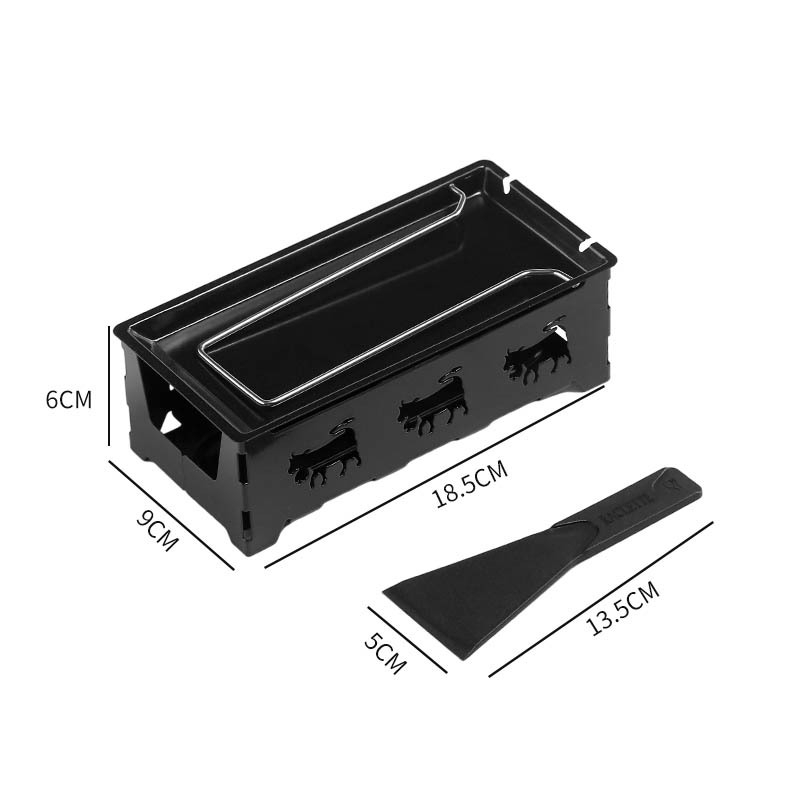 Nešiojamas sūrio kepimo grilis su mini neprilipomomis kepimo formomis ir žvakių laikikliu, tinkamas kempingui