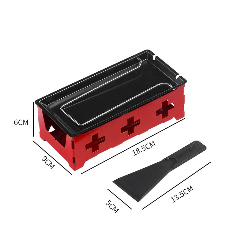 Nešiojamas sūrio kepimo grilis su mini neprilipomomis kepimo formomis ir žvakių laikikliu, tinkamas kempingui