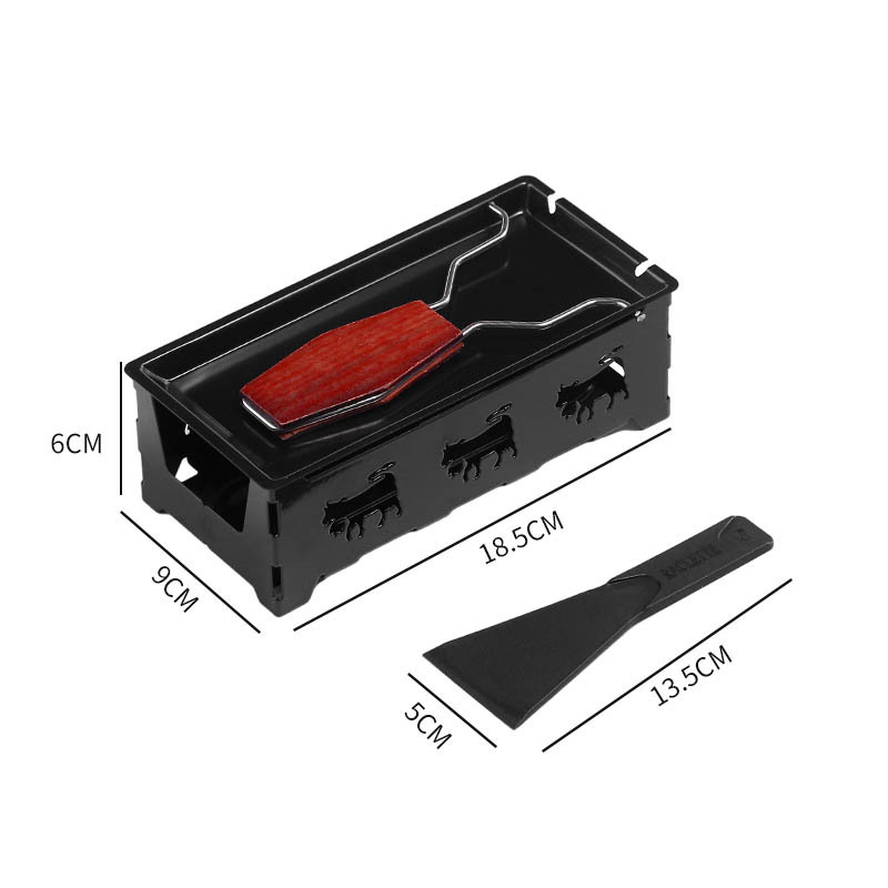 Nešiojamas sūrio kepimo grilis su mini neprilipomomis kepimo formomis ir žvakių laikikliu, tinkamas kempingui