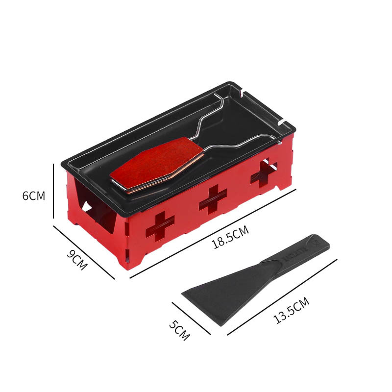 Nešiojamas sūrio kepimo grilis su mini neprilipomomis kepimo formomis ir žvakių laikikliu, tinkamas kempingui