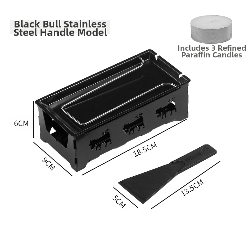 Nešiojamas sūrio kepimo grilis su mini neprilipomomis kepimo formomis ir žvakių laikikliu, tinkamas kempingui