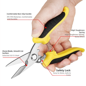 Pinheng комплект ножици за подрязване от неръждаема стомана за плодови дървета, икономия на труд, многофункционални градинарски инструменти