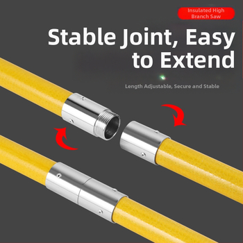 Daudzfunkcionāls izolēts rokas zāģis ar paplašināmo kātu un epoksīda sveķu stieni koku un dārza apgriešanai