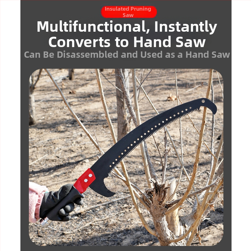 Viacúčelová izolovaná ručná píla na konáre s predĺžovacou tyčou a tyčou z epoxidovej živice pre rezanie v záhrade a na stromy