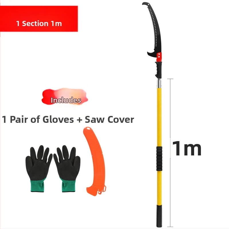 Daudzfunkcionāls izolēts rokas zāģis ar paplašināmo kātu un epoksīda sveķu stieni koku un dārza apgriešanai