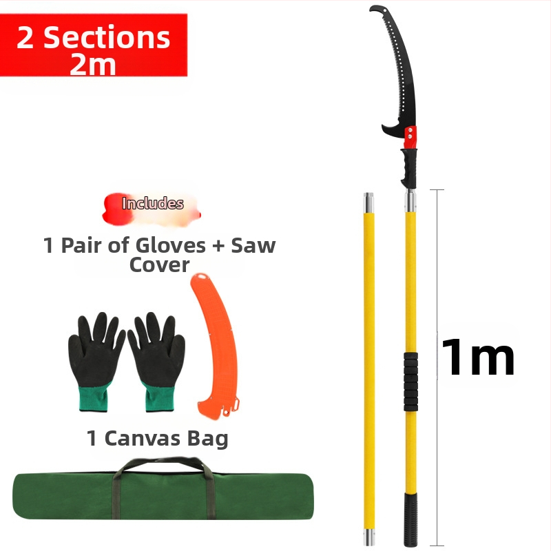 Daudzfunkcionāls izolēts rokas zāģis ar paplašināmo kātu un epoksīda sveķu stieni koku un dārza apgriešanai