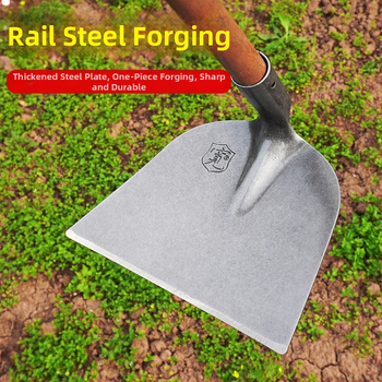 Πλήρως ατσάλινο φτυάρι κήπου για καλλιέργεια λαχανικών, πολυχρηστικό εργαλείο κήπου με ξύλινο χειριστήριο, κεφαλή από ατσάλι υψηλής περιεκτικότητας