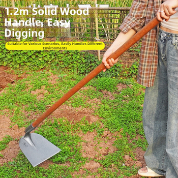 Πλήρως ατσάλινο φτυάρι κήπου για καλλιέργεια λαχανικών, πολυχρηστικό εργαλείο κήπου με ξύλινο χειριστήριο, κεφαλή από ατσάλι υψηλής περιεκτικότητας