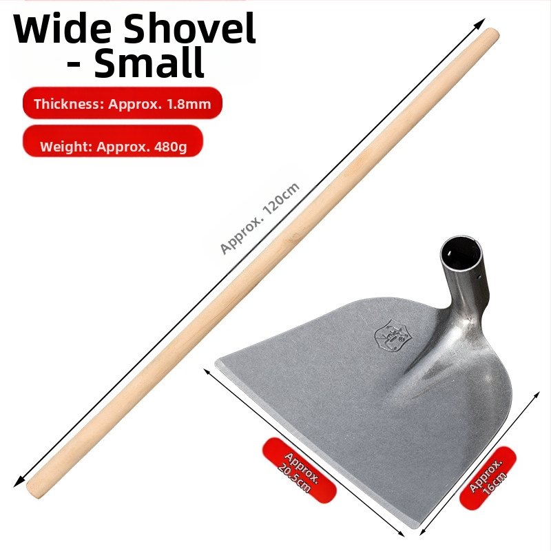 Πλήρως ατσάλινο φτυάρι κήπου για καλλιέργεια λαχανικών, πολυχρηστικό εργαλείο κήπου με ξύλινο χειριστήριο, κεφαλή από ατσάλι υψηλής περιεκτικότητας