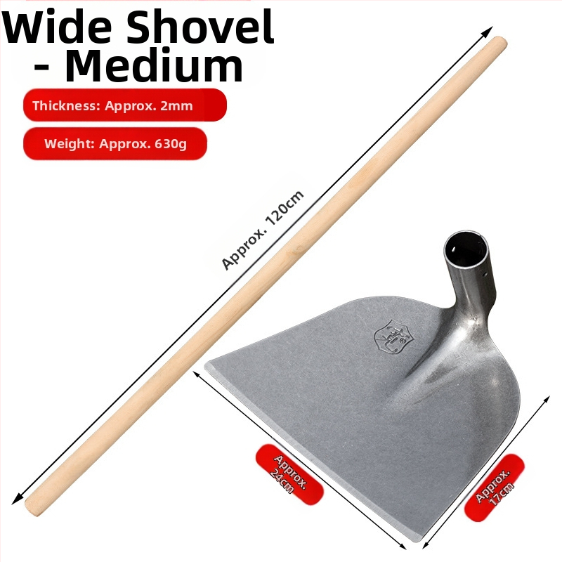 Πλήρως ατσάλινο φτυάρι κήπου για καλλιέργεια λαχανικών, πολυχρηστικό εργαλείο κήπου με ξύλινο χειριστήριο, κεφαλή από ατσάλι υψηλής περιεκτικότητας