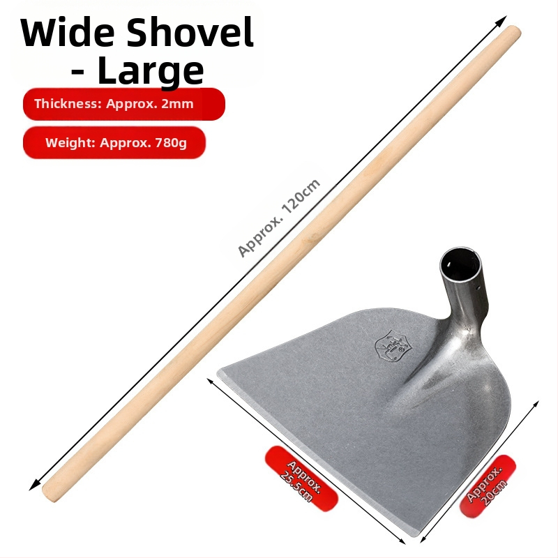 Πλήρως ατσάλινο φτυάρι κήπου για καλλιέργεια λαχανικών, πολυχρηστικό εργαλείο κήπου με ξύλινο χειριστήριο, κεφαλή από ατσάλι υψηλής περιεκτικότητας