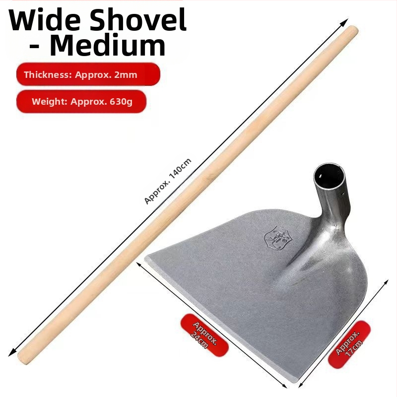 Πλήρως ατσάλινο φτυάρι κήπου για καλλιέργεια λαχανικών, πολυχρηστικό εργαλείο κήπου με ξύλινο χειριστήριο, κεφαλή από ατσάλι υψηλής περιεκτικότητας