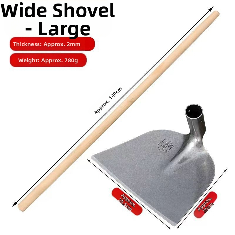 Πλήρως ατσάλινο φτυάρι κήπου για καλλιέργεια λαχανικών, πολυχρηστικό εργαλείο κήπου με ξύλινο χειριστήριο, κεφαλή από ατσάλι υψηλής περιεκτικότητας