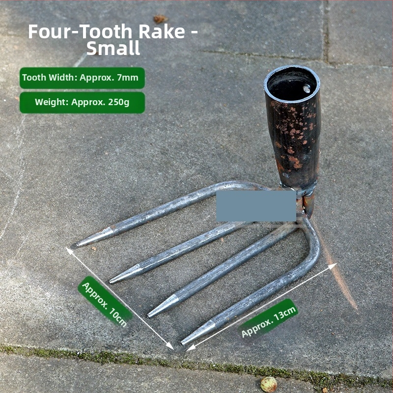 Vrtna metalna grablja sa dva zuba i hvataljkom