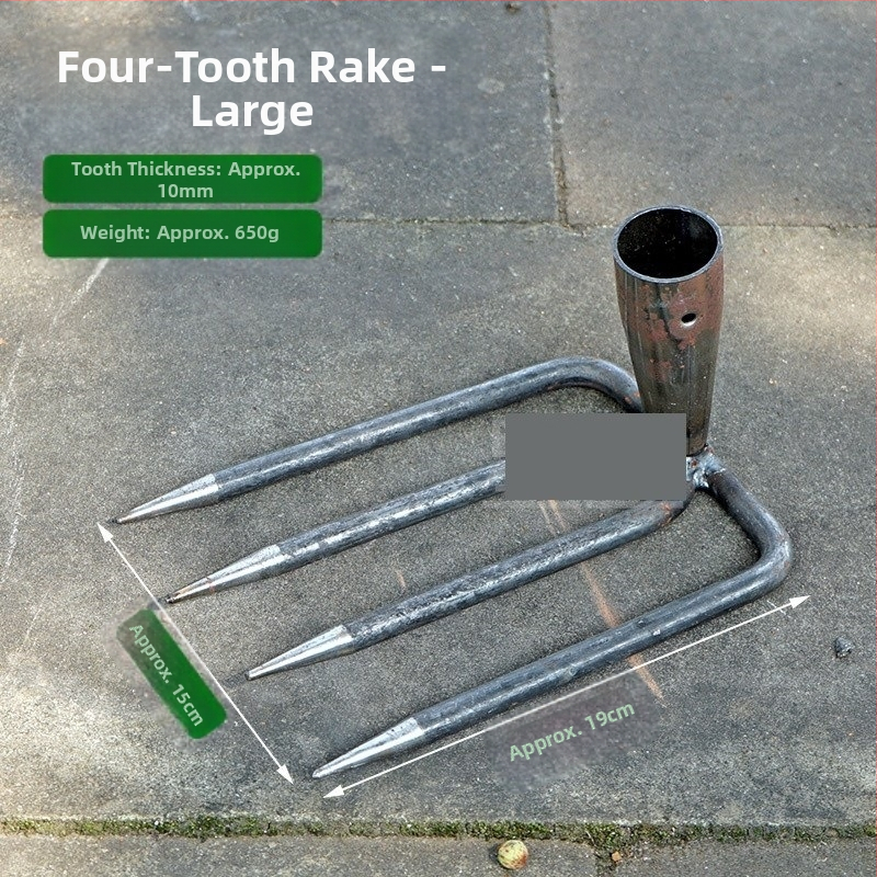 Vrtna metalna grablja sa dva zuba i hvataljkom