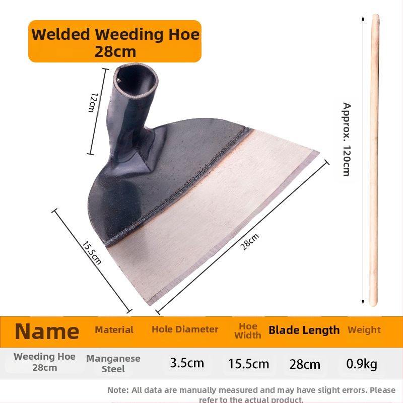 Κηπουρική φτυάρα από μαγάνιο χάλυβα με ενισχυμένο κεφάλι, κατάλληλη για σκάψιμο, ζιζάνια και ανάστροφη εδάφους