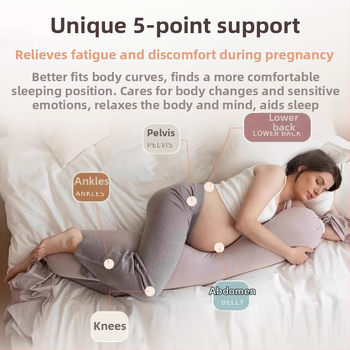 Topošās māmiņas spilvens ar taisnstūra formu, tīrs kokvilnas audums, svars 0.55–1.0 kg, pildījums: cits, piemērots visiem grūtniecības posmiem