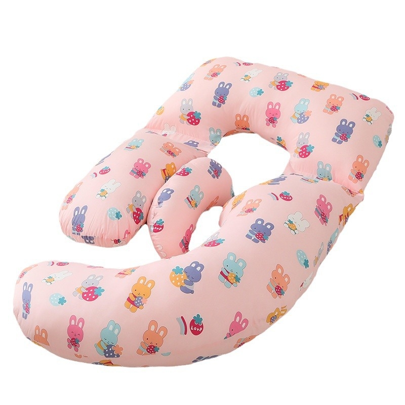 Grūtnieku spilvens ar U formu, kodols no 100% kokvilnas, pildījums no poliesteru šķiedras, 2,5 kg, piemērots visiem grūtniecības posmiem