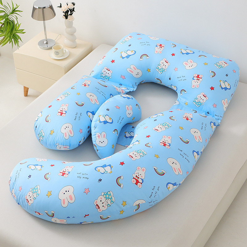 Grūtnieku spilvens ar U formu, kodols no 100% kokvilnas, pildījums no poliesteru šķiedras, 2,5 kg, piemērots visiem grūtniecības posmiem